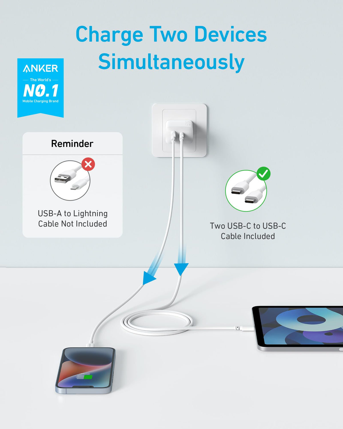 Refurbished ankerrdeals 20W Fast Wall Charger (2-Pack)
