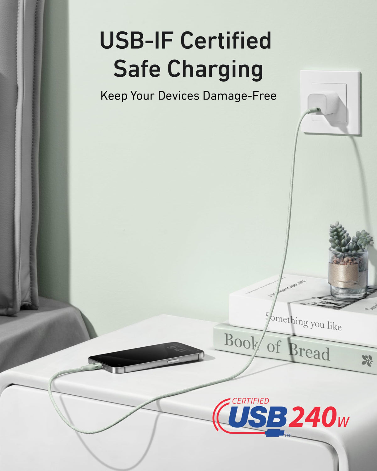 ankerrdeals USB-C to USB-C Cable (3 ft / 6 ft, 240W, Upcycled-Braided)