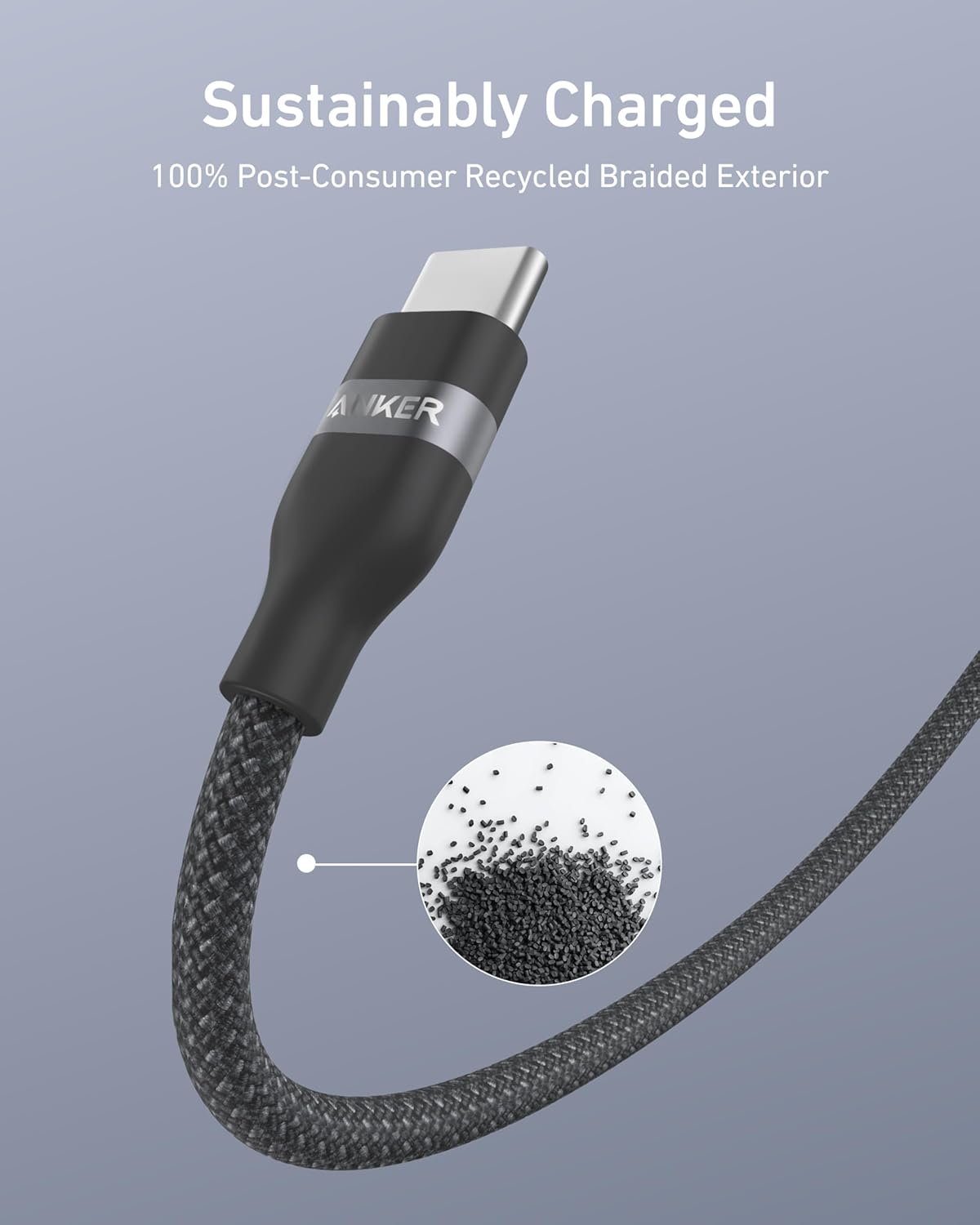 ankerrdeals USB-C to USB-C Cable (3 ft / 6 ft, 240W, Upcycled-Braided)