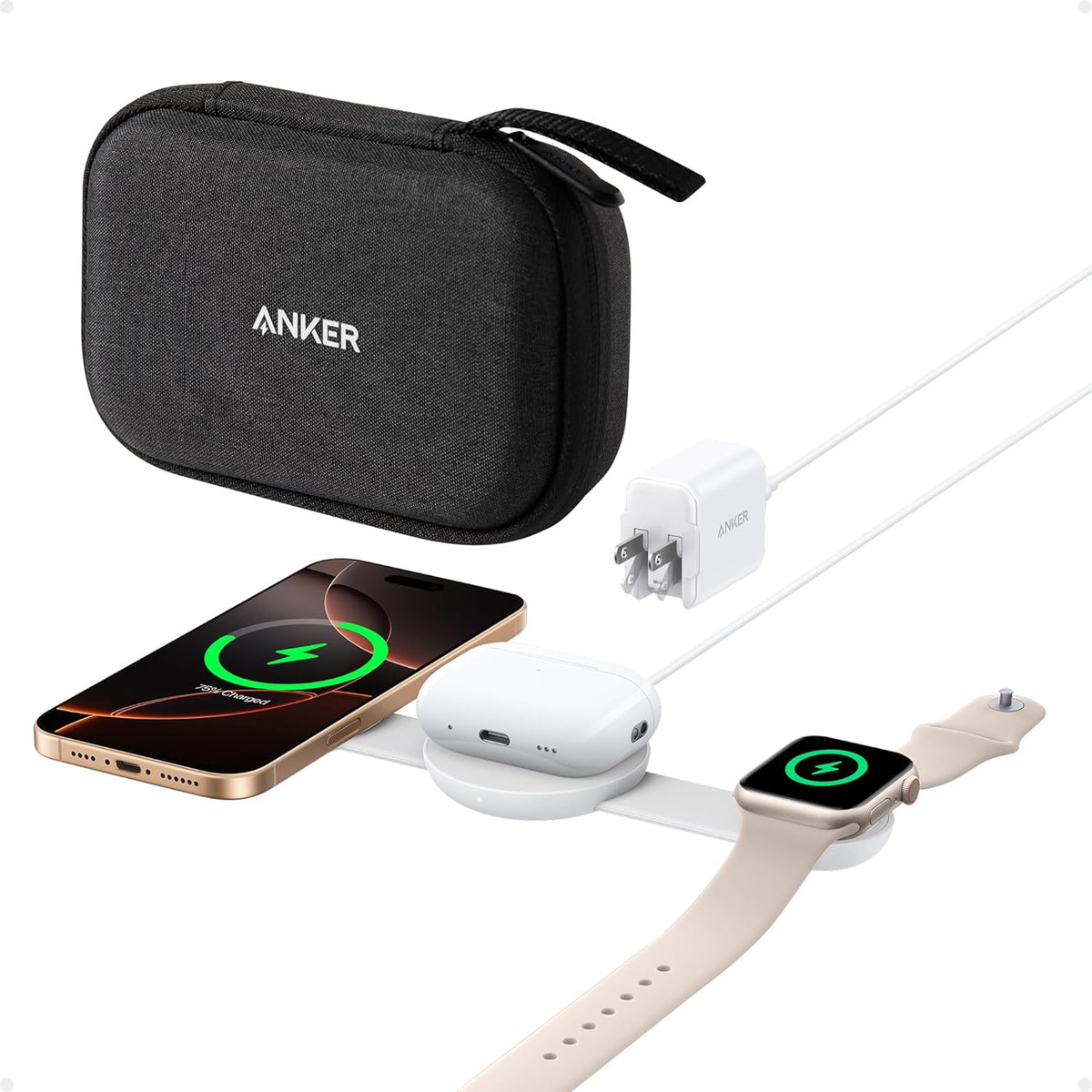 ankerrdeals Magnetic Wireless Charging Station (3-in-1, Foldable Pad)