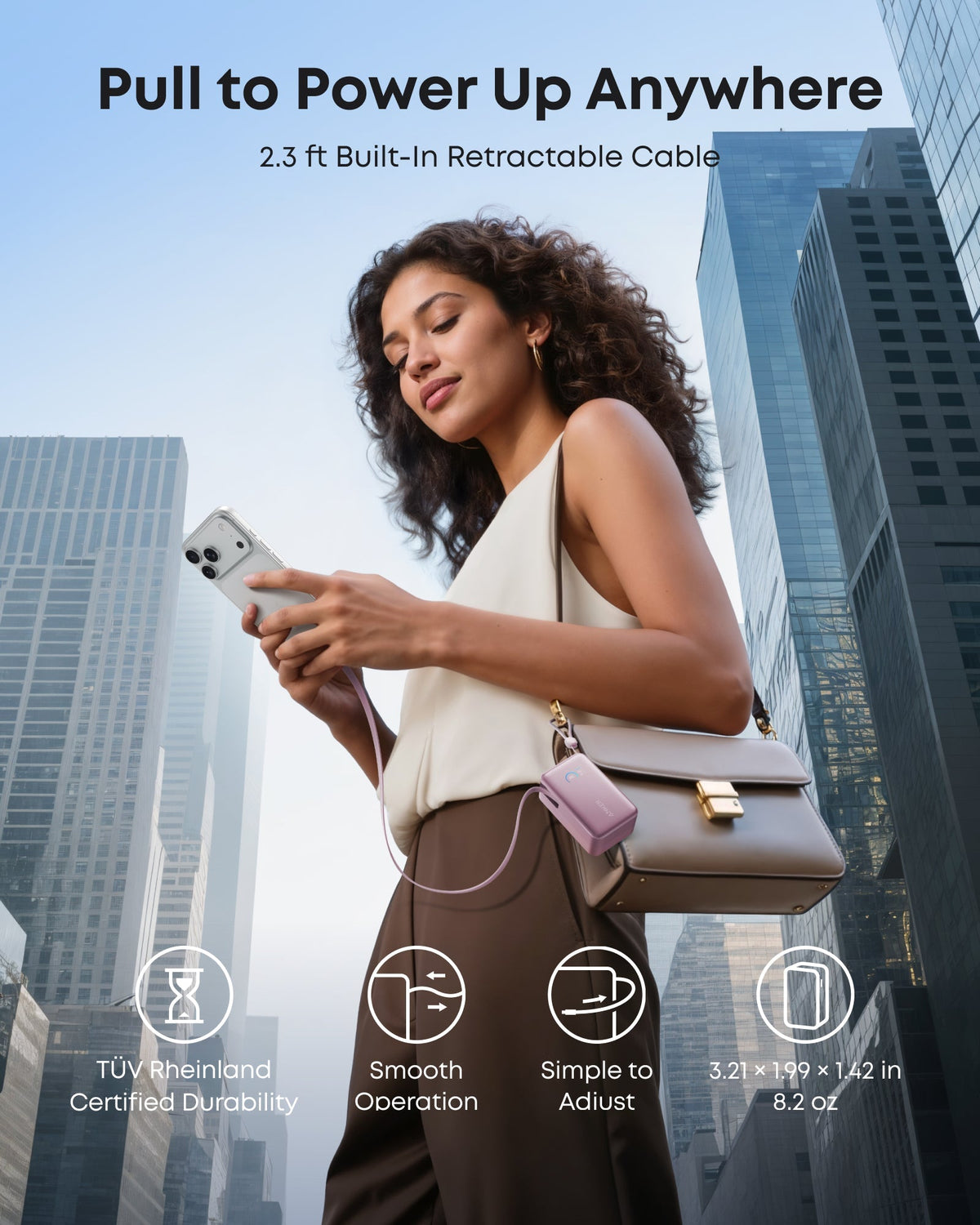 ankerrdeals Mini Power Bank (10K, 45W, Built-In Retractable USB-C Cable)