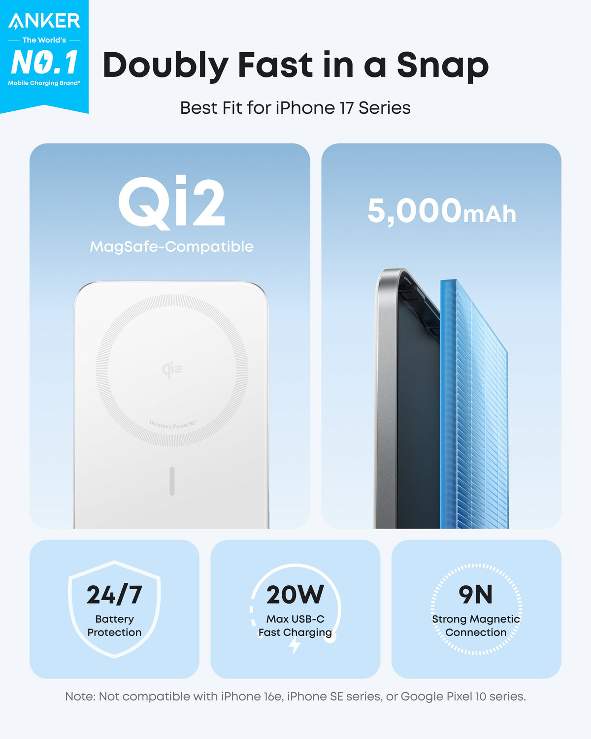 ankerrdeals Mini Power Bank (5K, Magnetic, Slim)