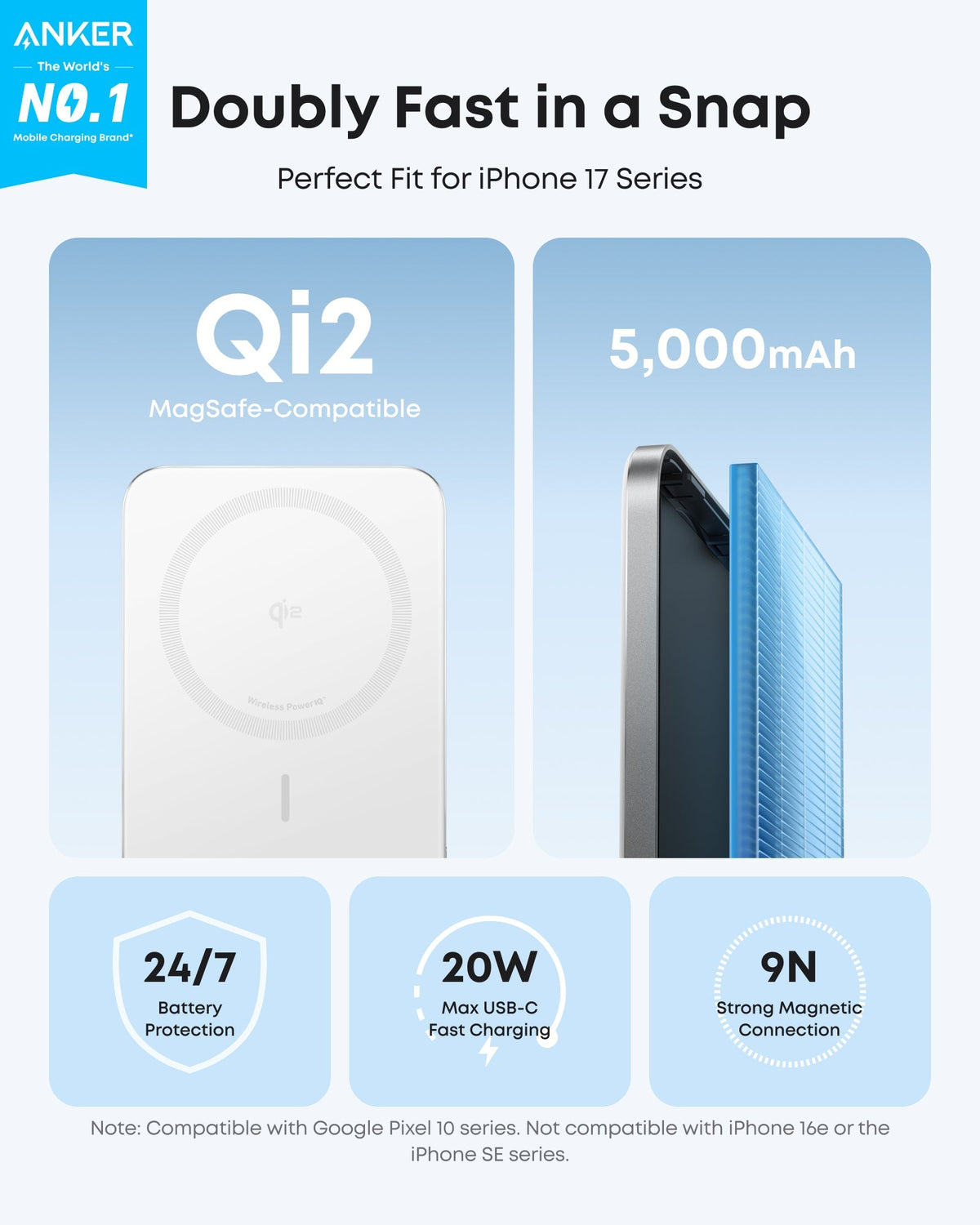 ankerrdeals Mini Power Bank (5K, Magnetic, Slim)
