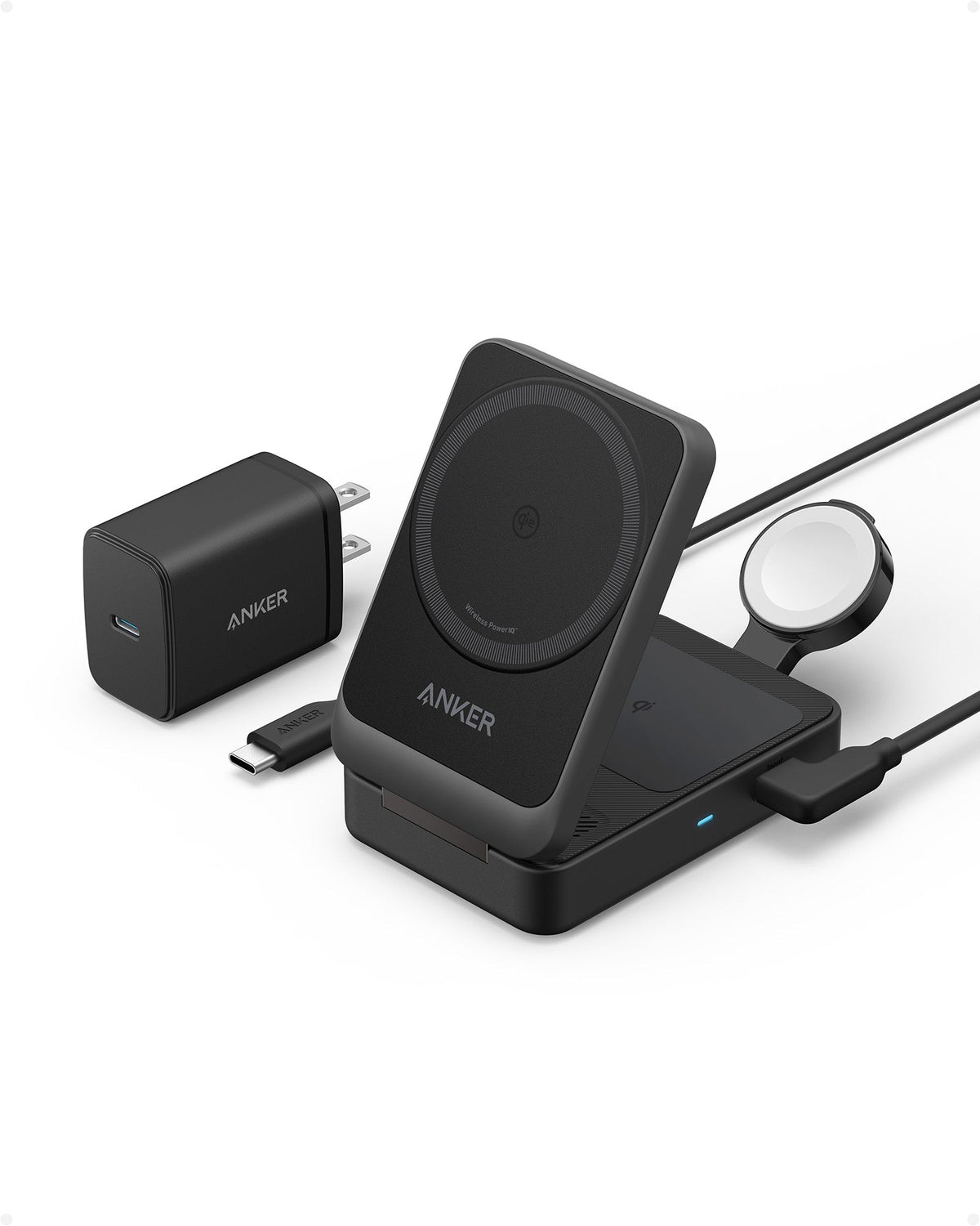 Refurbished ankerrdeals Magnetic Wireless Charging Station (Foldable 3-in-1)