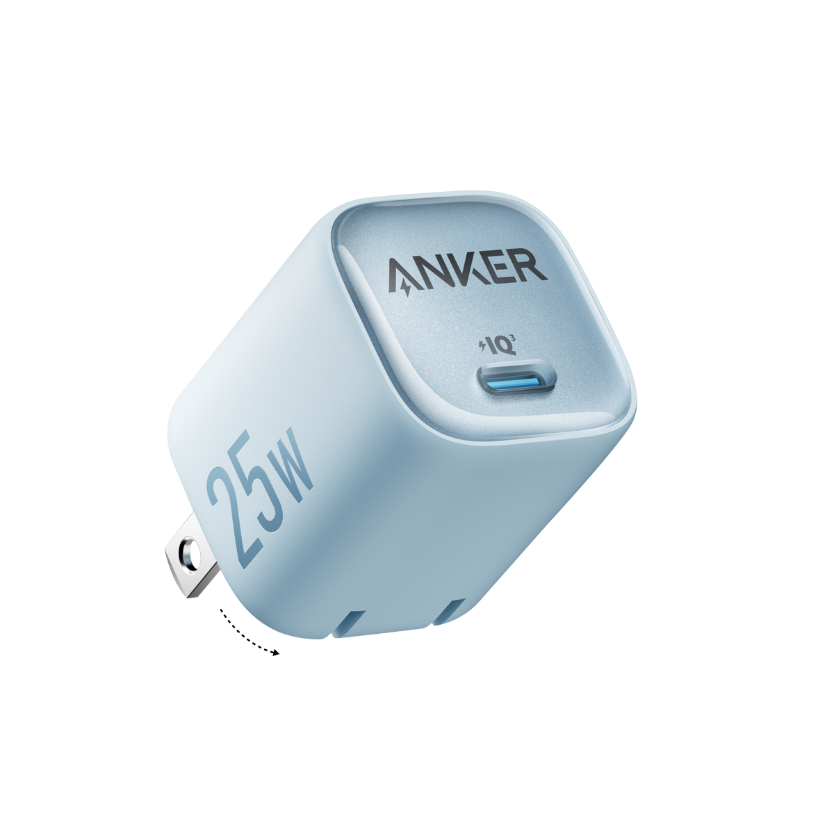 Anker 25W charger in blue for fast charging