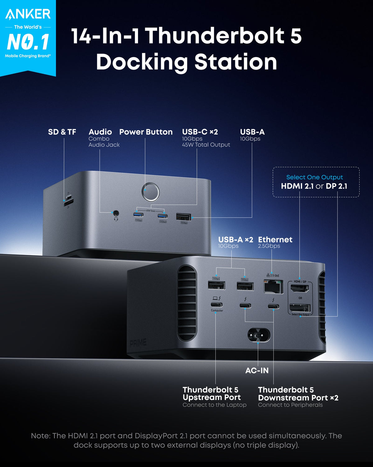 ankerrdeals Pro TB5 Docking Station (14-in-1, 8K, Thunderbolt 5 )