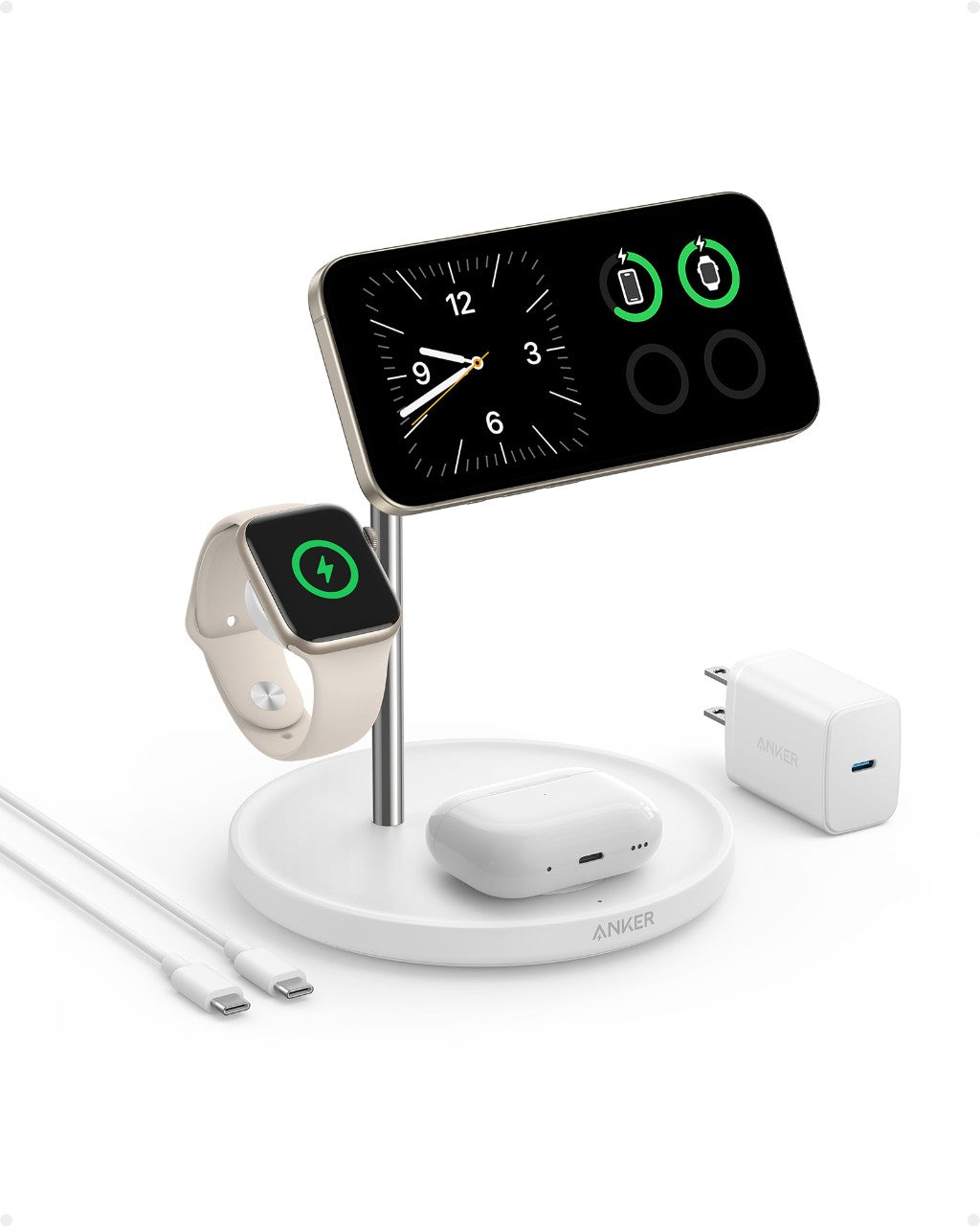 Refurbished ankerrdeals Magnetic Wireless Charging Station (3-in-1 Stand)