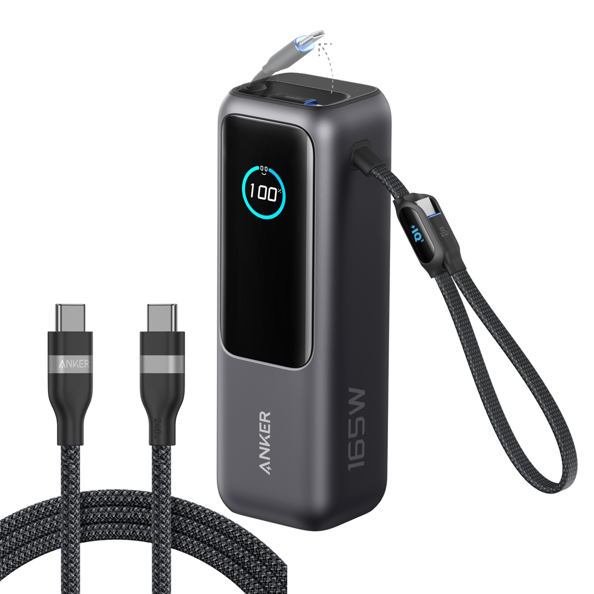 ankerrdeals Laptop Power Bank (25K, 165W, Built-In and Retractable Cables)