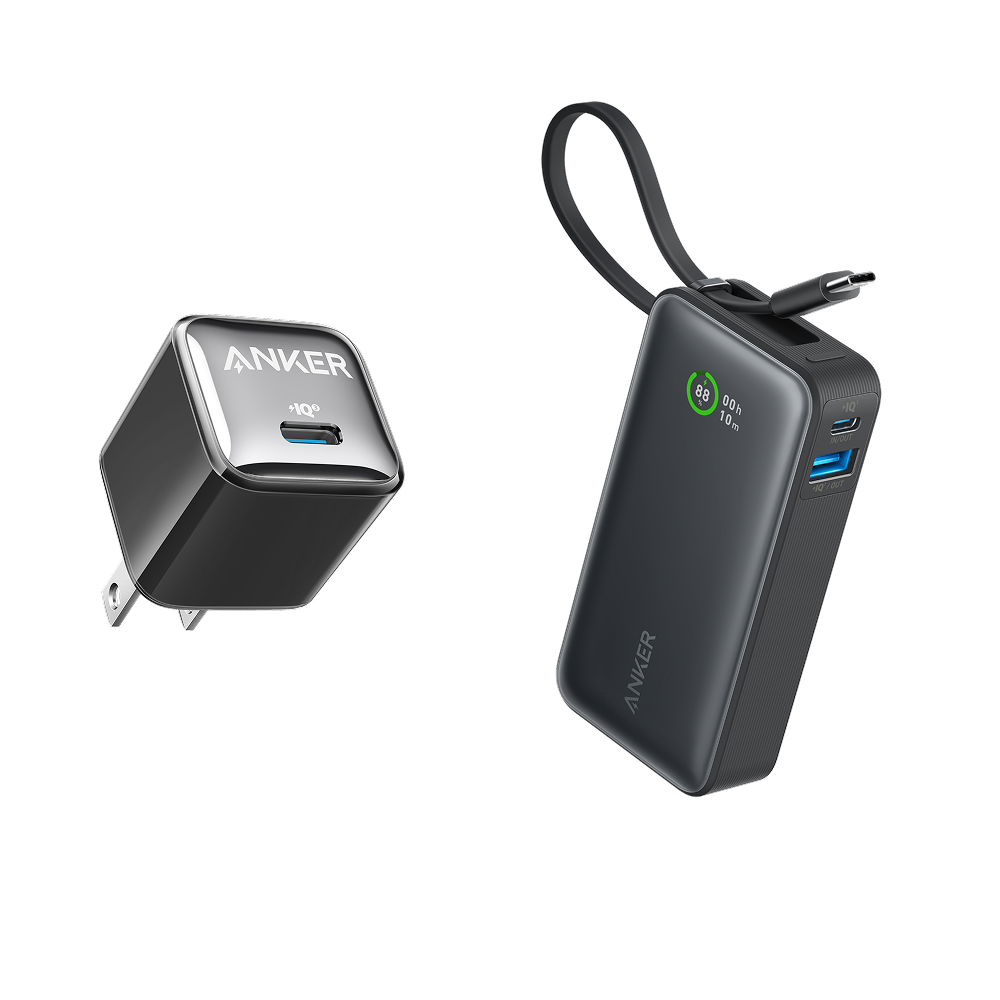 Bundle kit: ankerrdeals Mini Power Bank (30W, Built-In USB-C Cable) and ankerrdeals Mini Charger (20W)