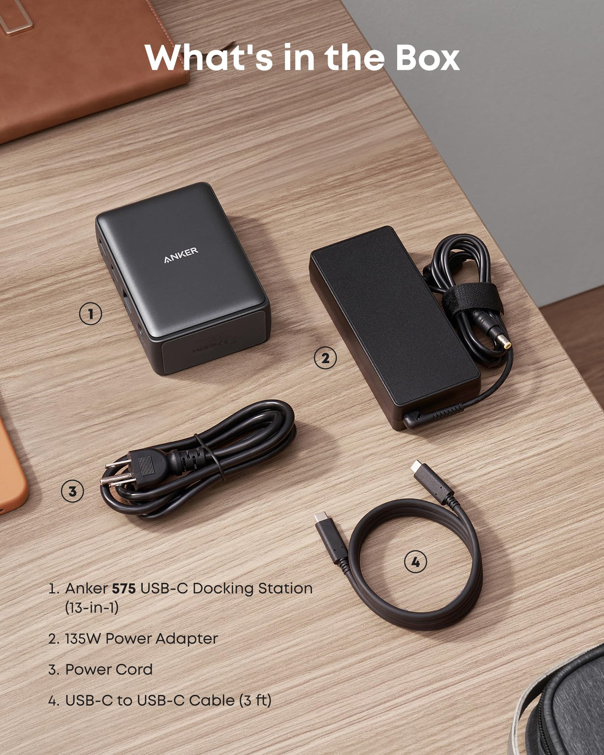 ankerrdeals 575 USB-C Docking Station (13-in-1) and New Nylon USB-C to USB-C 100W Cable (10 ft)