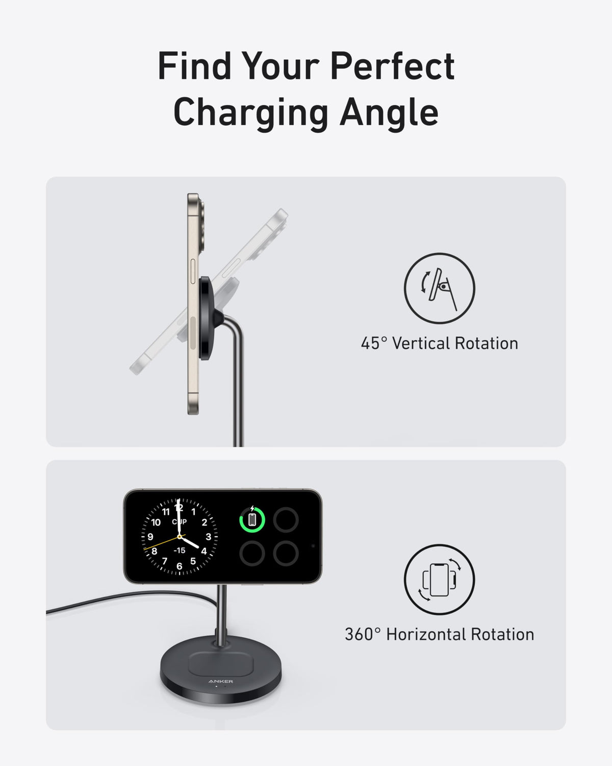 ankerrdeals Magnetic Wireless Charger (2-in-1, Stand)