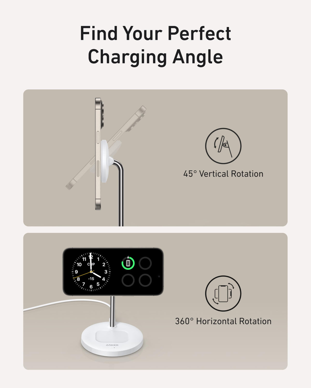 ankerrdeals Magnetic Wireless Charger (2-in-1, Stand)