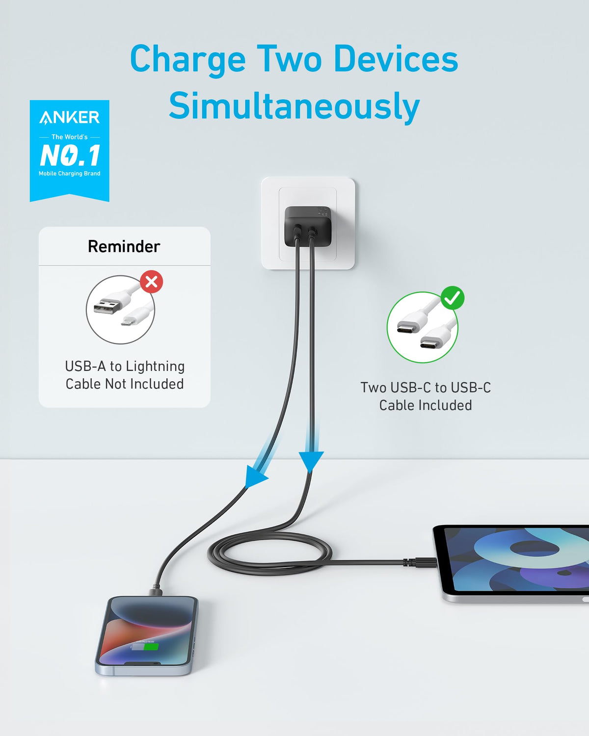 Refurbished ankerrdeals 20W Fast Wall Charger (2-Pack)
