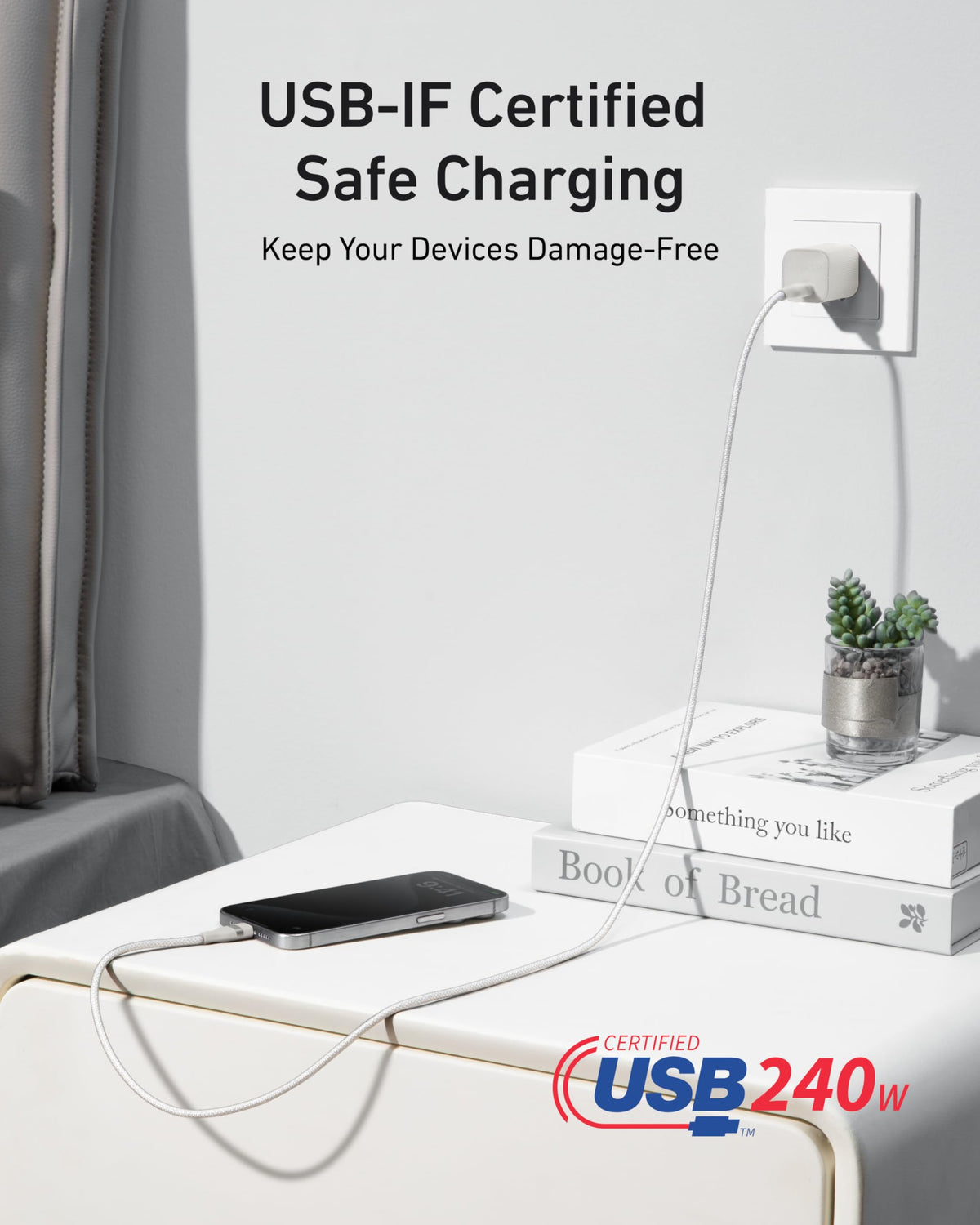 ankerrdeals USB-C to USB-C Cable (3 ft / 6 ft, 240W, Upcycled-Braided)