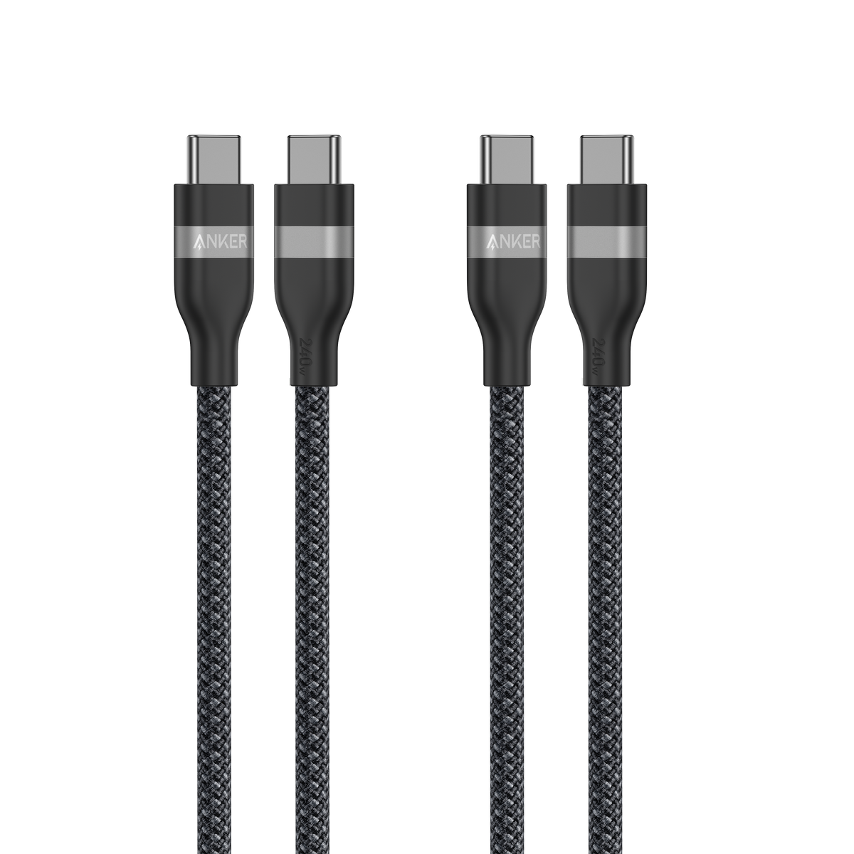 ankerrdeals USB-C to USB-C Cable (3 ft / 6 ft, 240W, Upcycled-Braided, 2-Pack)