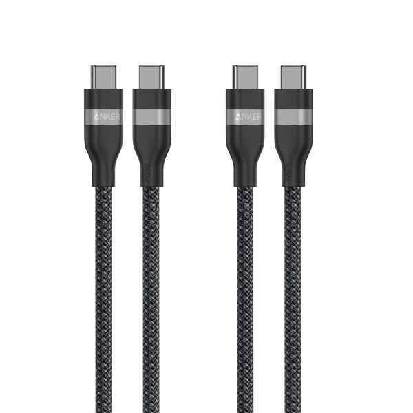 ankerrdeals USB-C to USB-C Cable (3 ft / 6 ft, 240W, Upcycled-Braided, 2-Pack)