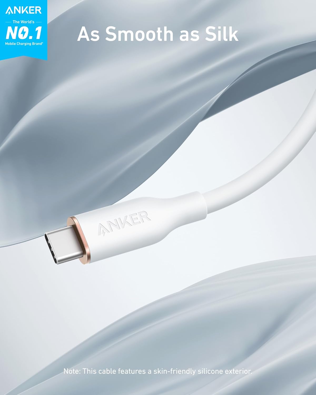 ankerrdeals 643 USB-C to USB-C Cable (Flow, Silicone, 240W, 2-Pack, Midnight Black)