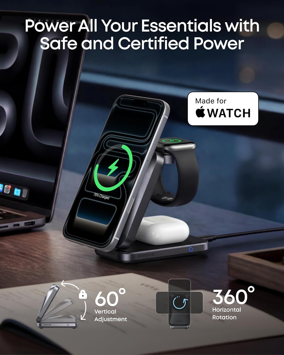 ankerrdeals Pro Wireless Charging Station (3-in-1, Magnetic, AirCool, Foldable)