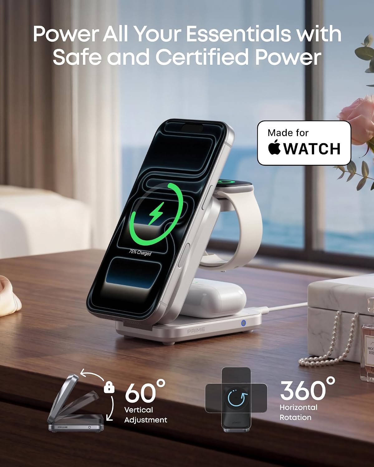 ankerrdeals Pro Wireless Charging Station (3-in-1, Magnetic, AirCool, Foldable)