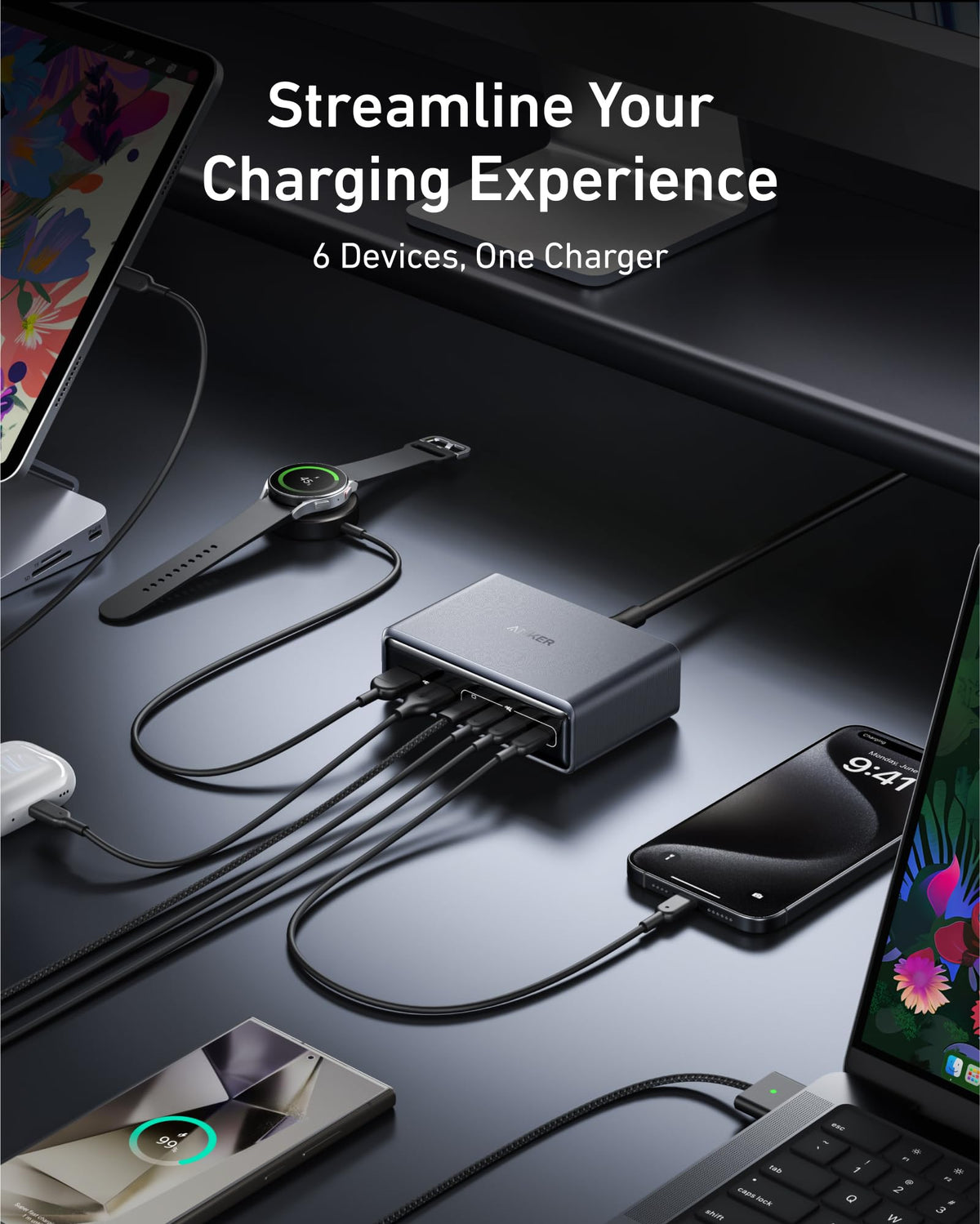 ankerrdeals Pro Charger (200W, 6 Ports, GaN) and ankerrdeals Pro USB-C to USB-C Cable 240W