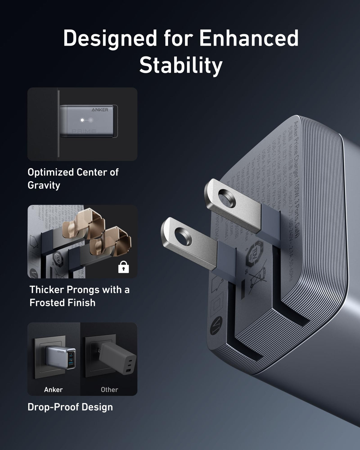 ankerrdeals Pro Charger (100W, 3 Ports, GaN) and USB-C to USB-C Cable (240W, 6 ft)