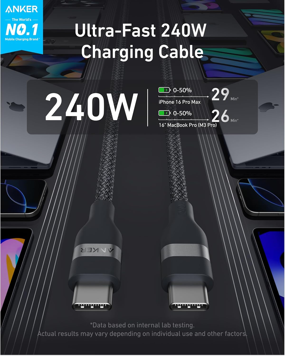 ankerrdeals Laptop Power Bank (25K, 165W, Built-In and Retractable Cables)