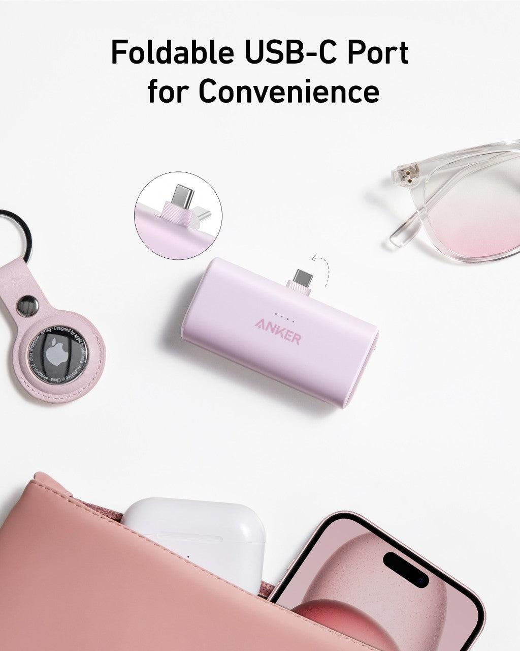 Refurbished ankerrdeals Mini Power Bank (22.5W, Built-In USB-C Connector)
