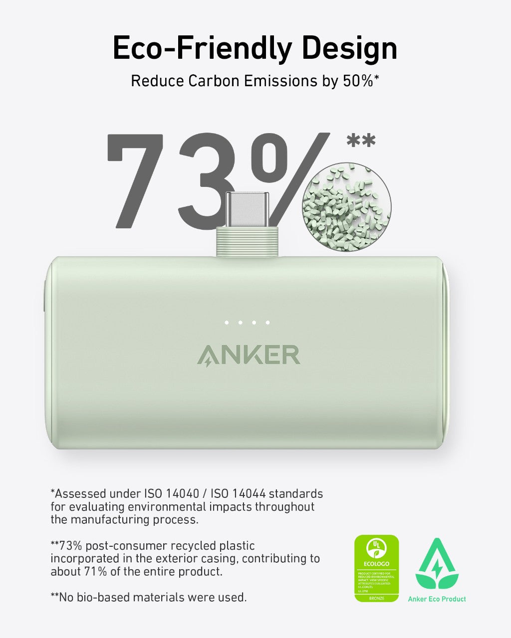 Refurbished ankerrdeals Mini Power Bank (22.5W, Built-In USB-C Connector)