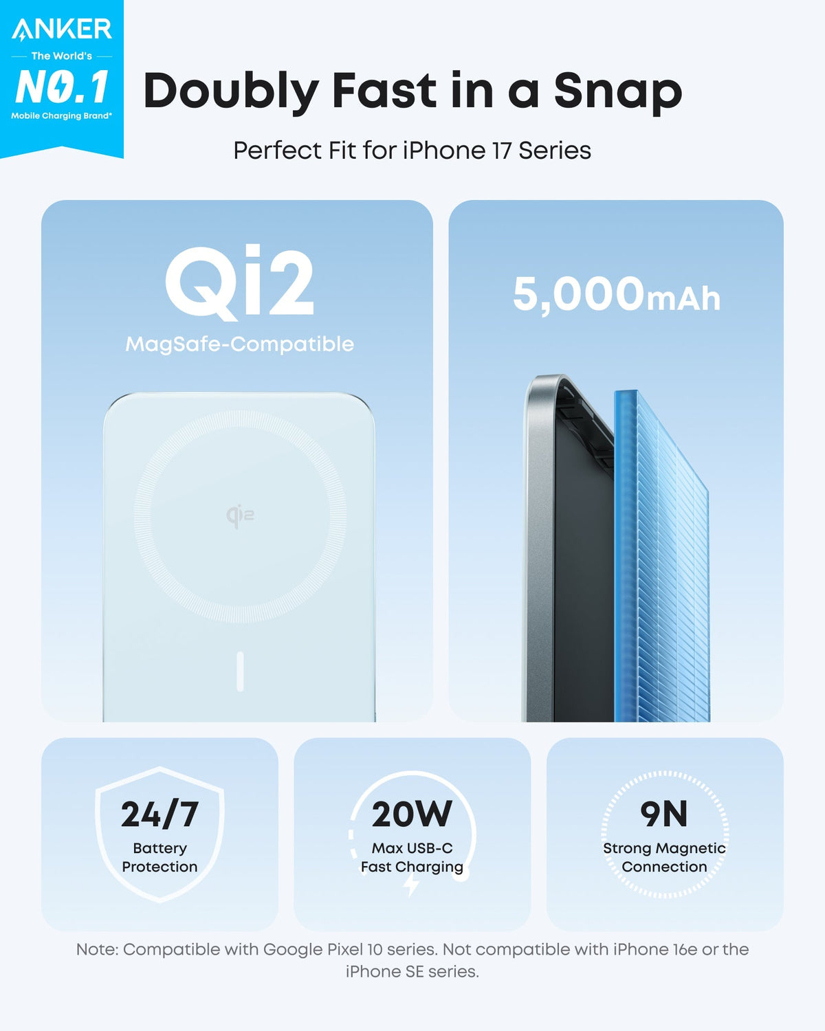 ankerrdeals Mini Power Bank (5K, Magnetic, Slim)