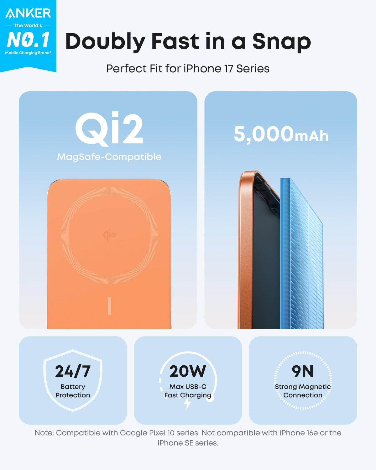ankerrdeals Mini Power Bank (5K, Magnetic, Slim)