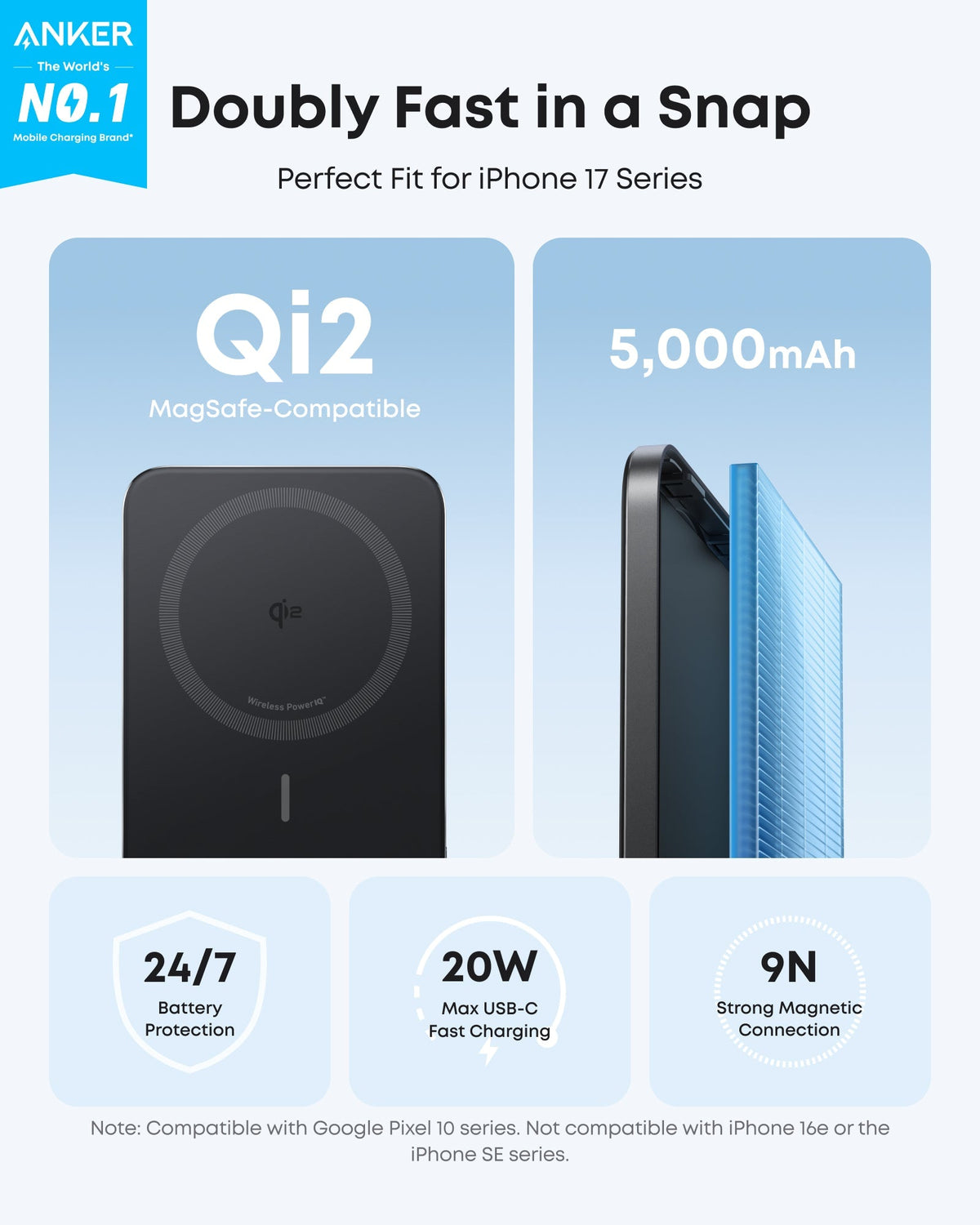 ankerrdeals Mini Power Bank (5K, Magnetic, Slim)