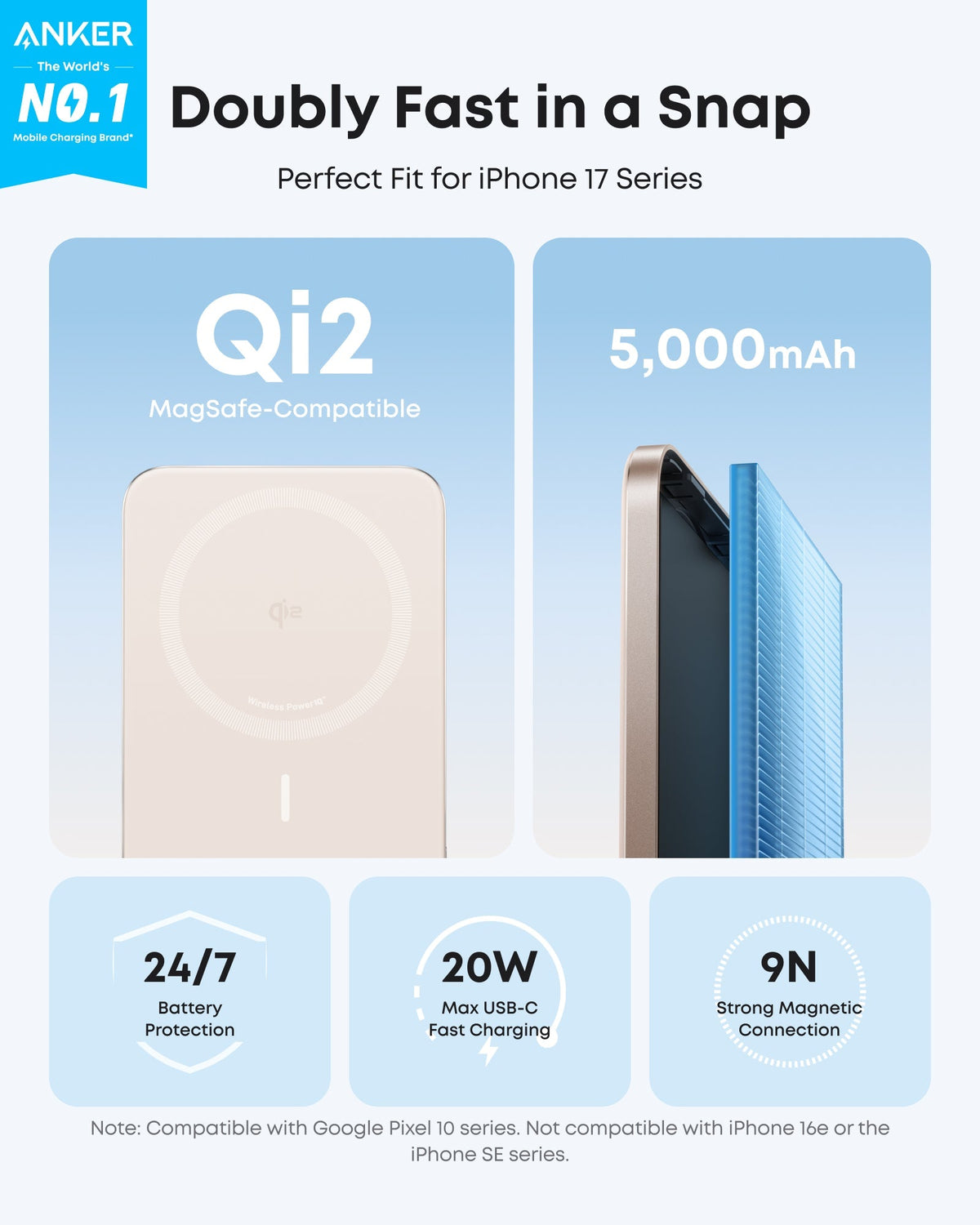 ankerrdeals Mini Power Bank (5K, Magnetic, Slim)