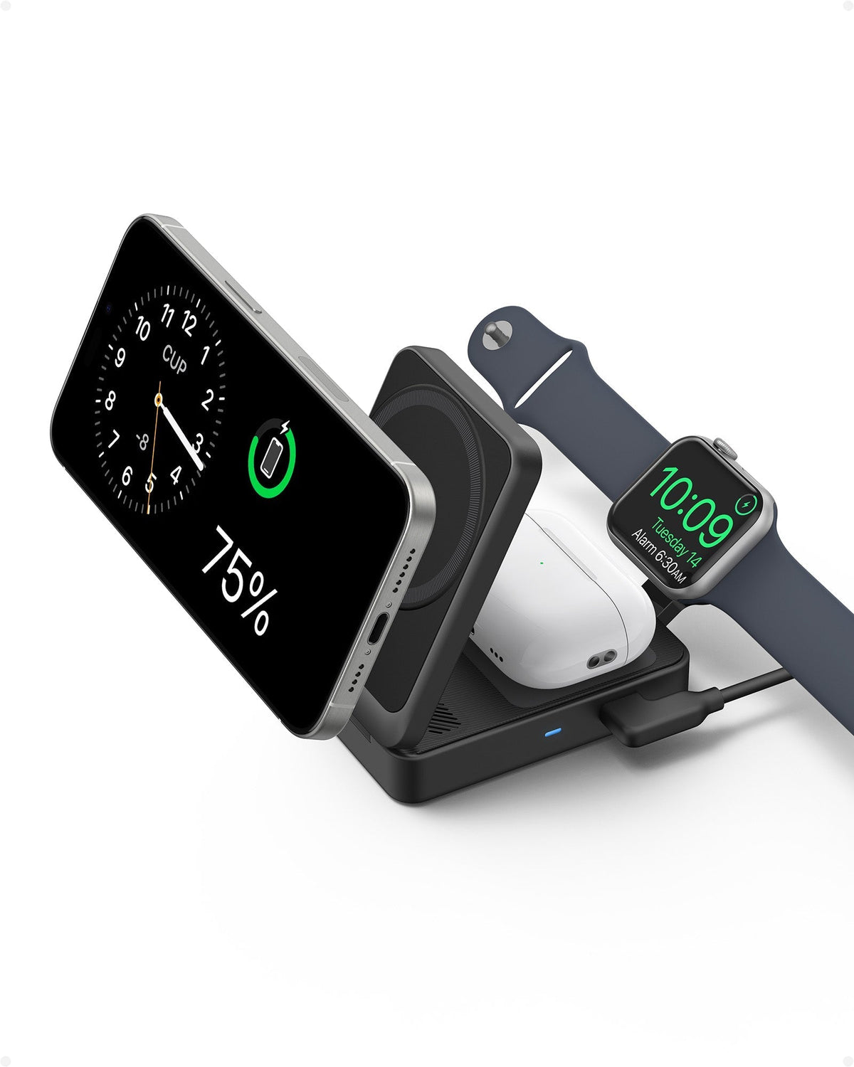 Refurbished ankerrdeals Magnetic Wireless Charging Station (Foldable 3-in-1)