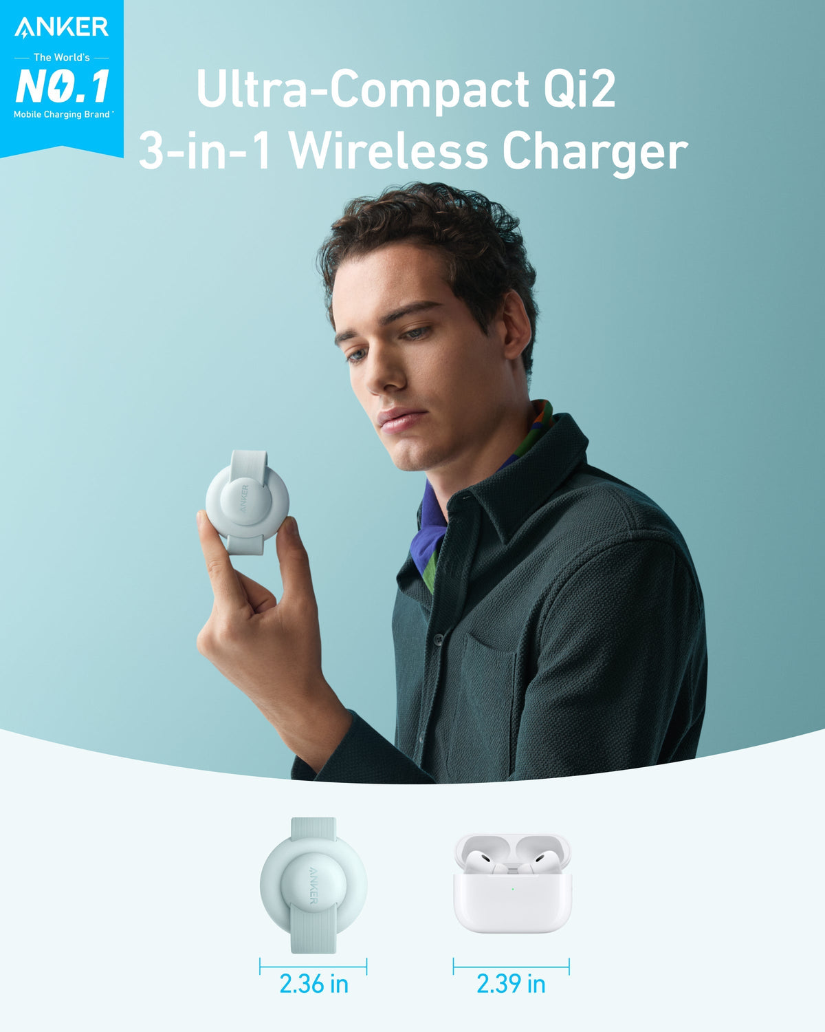 ankerrdeals Magnetic Wireless Charging Station (3-in-1, Foldable Pad)