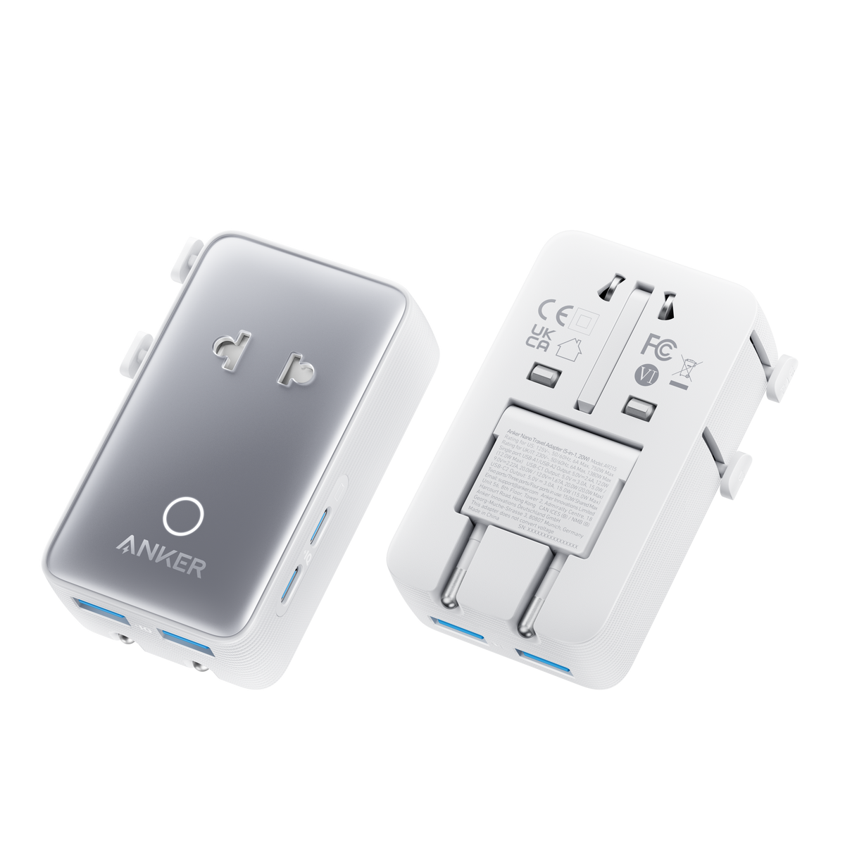 ankerrdeals Magnetic Wireless Charging Station (3-in-1, Foldable Pad) and ankerrdeals Mini Travel Adapter (5-in-1, 20W, 1-Pack)