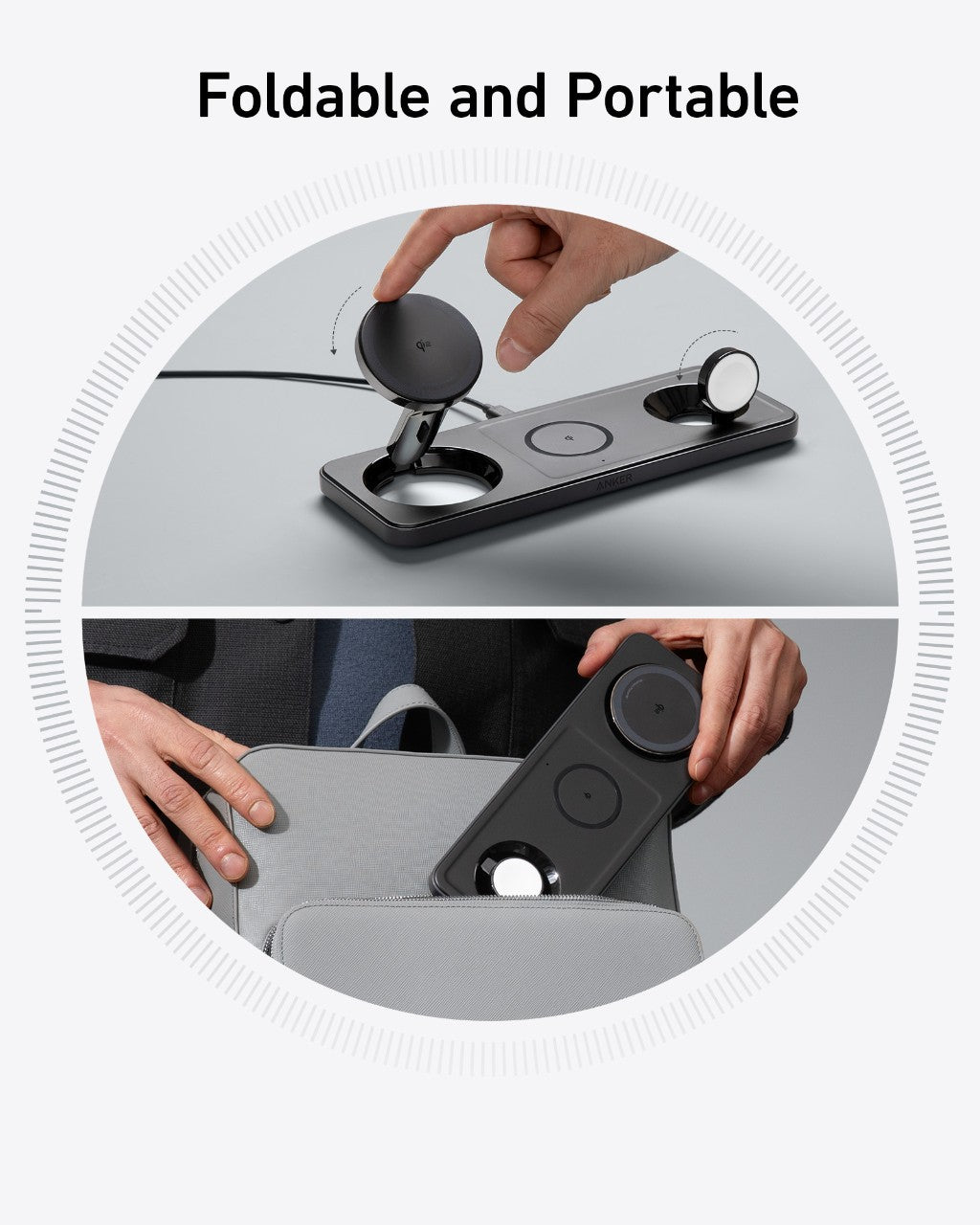 Refurbished ankerrdeals Magnetic Wireless Charging Station (3-in-1 Pad)