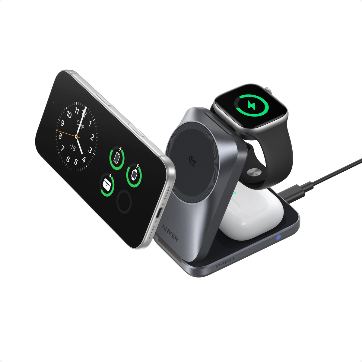 ankerrdeals Pro Wireless Charging Station (3-in-1, Magnetic, AirCool, Foldable)