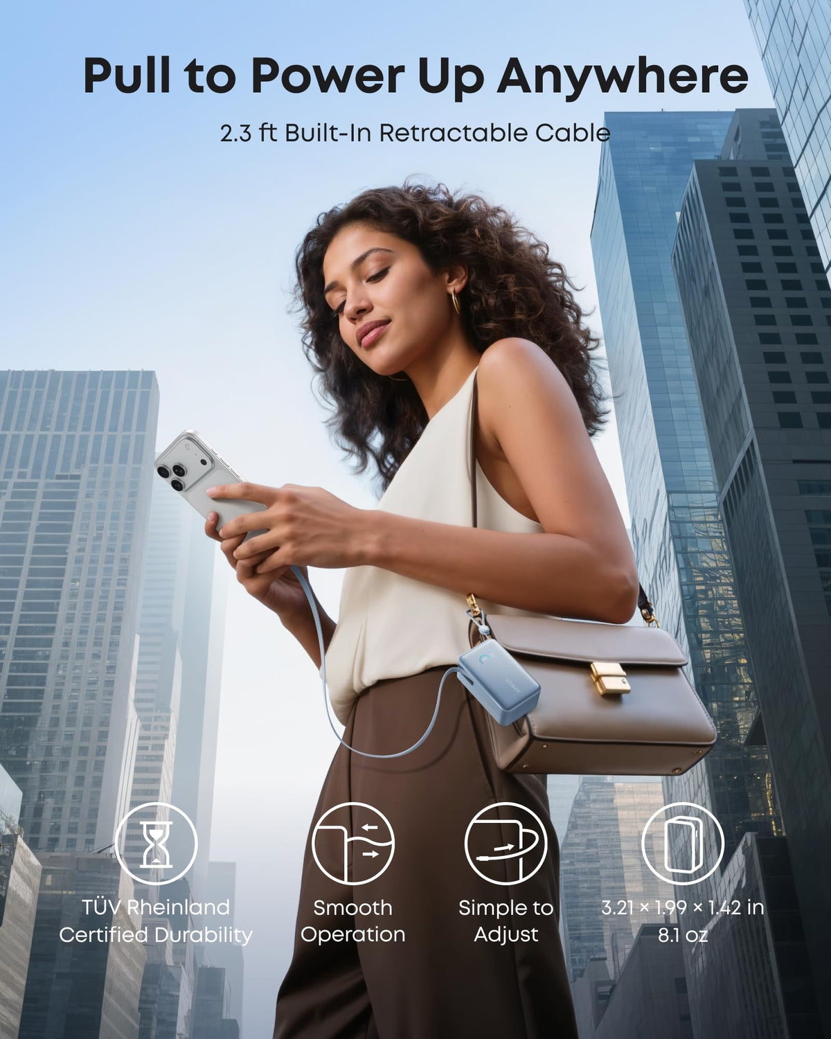 ankerrdeals Mini Power Bank (10K, 45W, Built-In Retractable USB-C Cable)