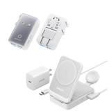 ankerrdeals Magnetic Wireless Charging Station (Foldable 3-in-1) and ankerrdeals Mini Travel Adapter (5-in-1, 20W, 1-Pack)