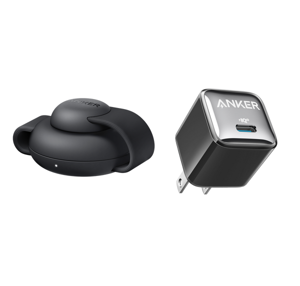 ankerrdeals Magnetic Wireless Charging Station (3-in-1, Foldable Pad) and ankerrdeals Mini Charger (20W)