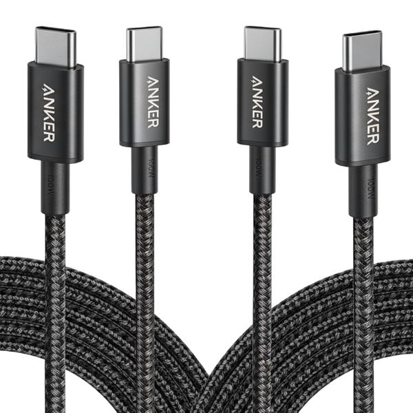 ankerrdeals New Nylon USB-C to USB-C 100W Cable (10 ft, 2-Pack）