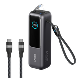 Bundle kit: ankerrdeals Laptop Power Bank (25K, 165W, Built-In and Retractable Cables) and ankerrdeals USB-C to USB-C Cable (6 ft, 240W, Upcycled-Braided)