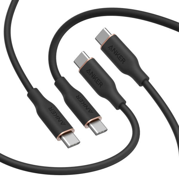 ankerrdeals 643 USB-C to USB-C Cable (Flow, Silicone, 240W, 2-Pack, Midnight Black)