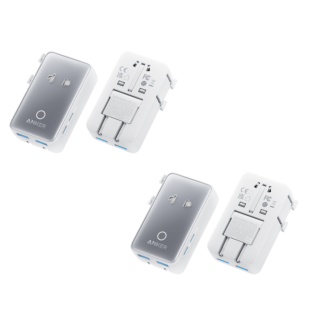 ankerrdeals Mini Travel Adapter (5-in-1, 20W, 2-Pack)