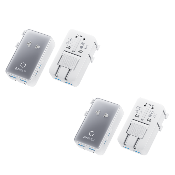 ankerrdeals Mini Travel Adapter (5-in-1, 20W, 2-Pack)