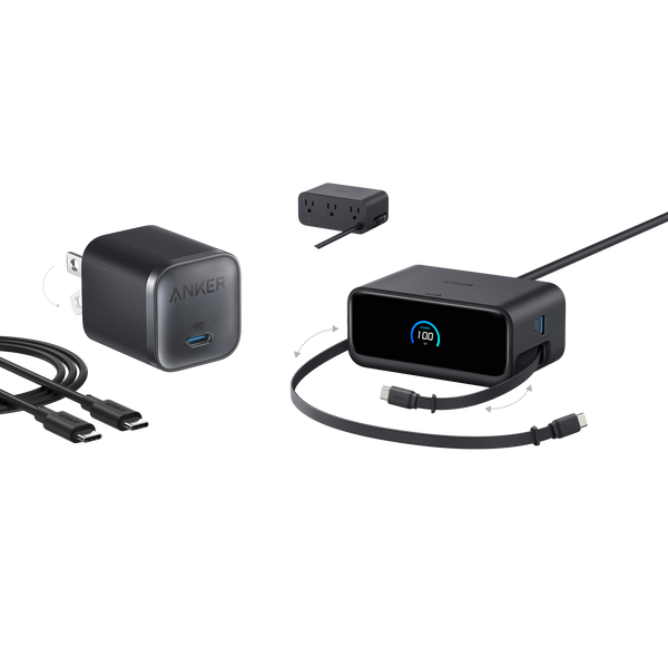 ankerrdeals Mini Charging Station (7-in-1, 100W) and ankerrdeals Mini Charger (45W) with Cable
