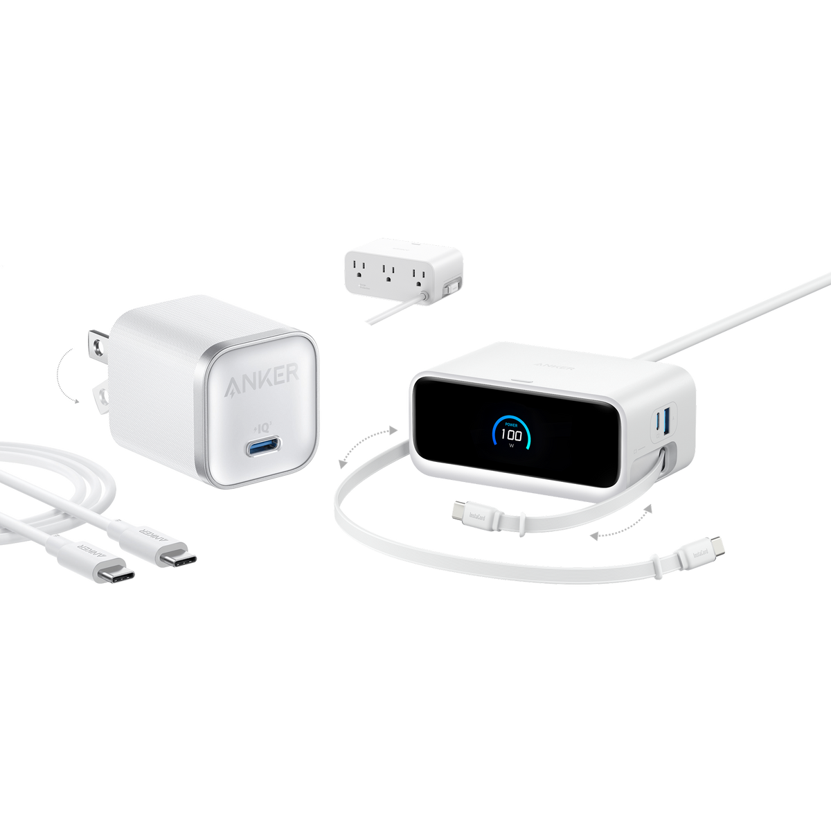 ankerrdeals Mini Charging Station (7-in-1, 100W) and ankerrdeals Mini Charger (45W) with Cable