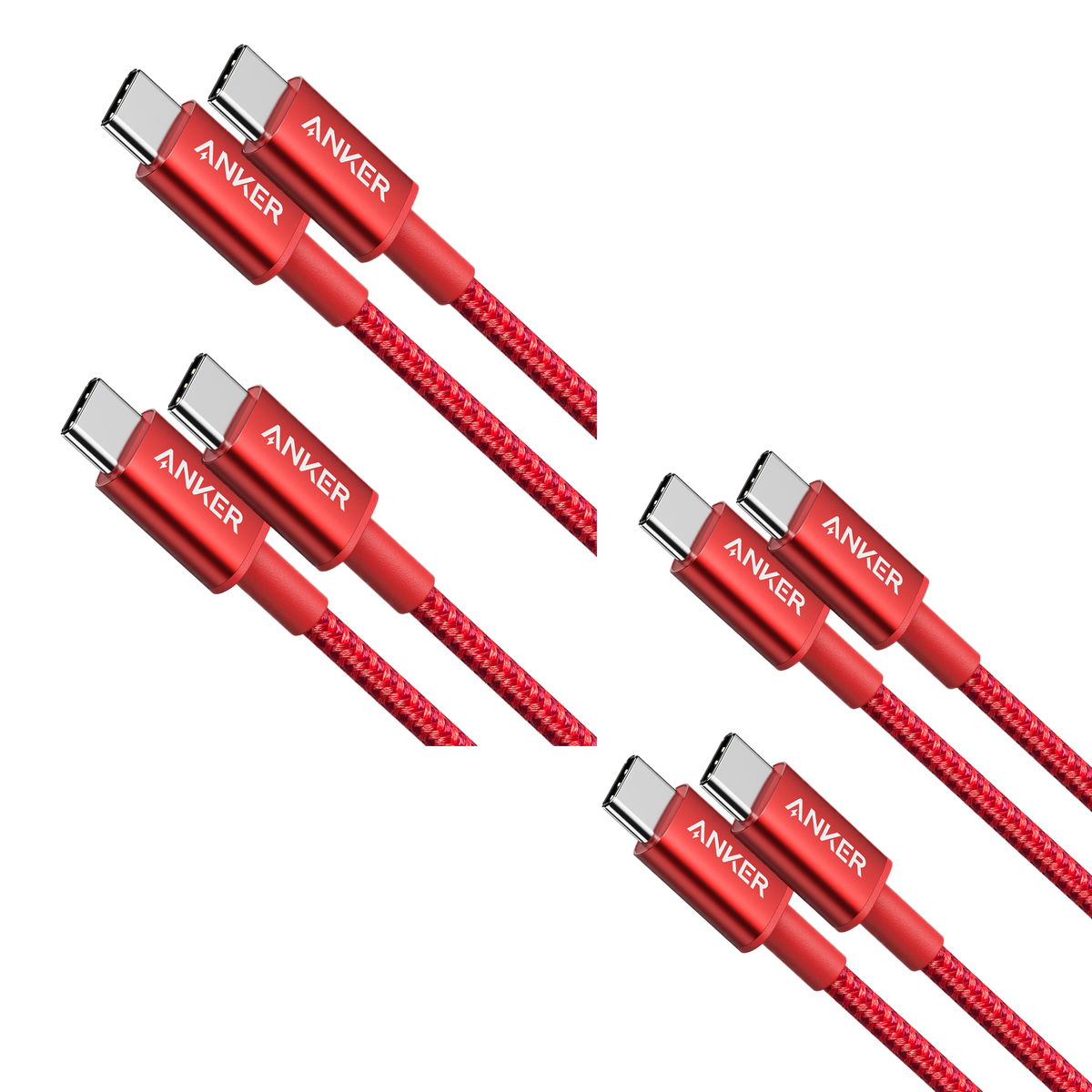 ankerrdeals 4-Pack New Nylon USB C to USB C Cable (3.3 ft 60W)