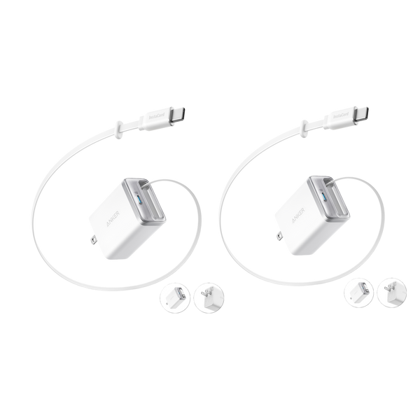 ankerrdeals Mini Charger (35W, Built-In Retractable USB-C Cable) —2- Pack