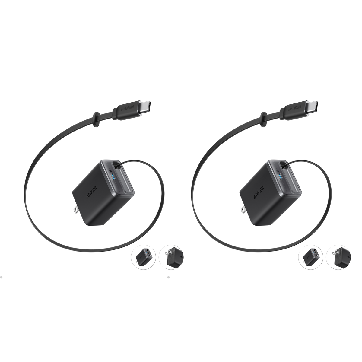 ankerrdeals Mini Charger (35W, Built-In Retractable USB-C Cable) —2- Pack